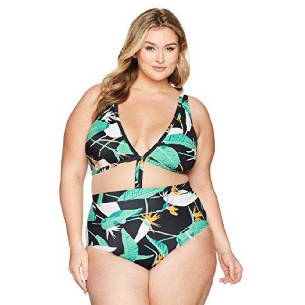 Coastal Blue Bikini Bird of Paradise Tropical Print